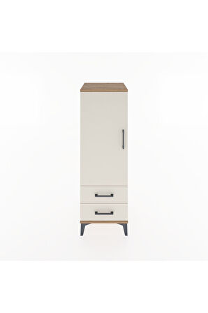 Hyperion Dolap Tek Raflı 2 Çekmeceli Tek Askılı 44x44x134 Çam-Aytaşı