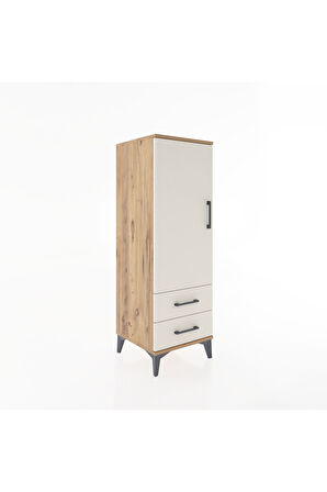 Hyperion Dolap Tek Raflı 2 Çekmeceli Tek Askılı 44x44x134 Çam-Aytaşı