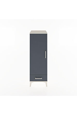 Hyperion Dolap Tek Raflı Tek Çekmeceli Tek Askılı 44x44x134 Aytaşı-Antrasit