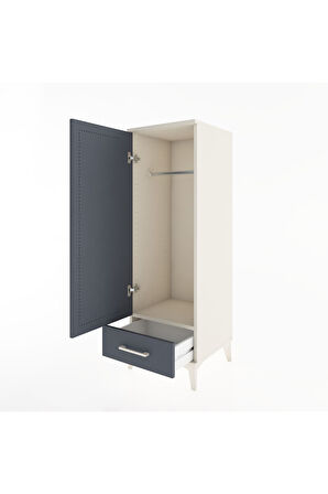 Hyperion Dolap Tek Raflı Tek Çekmeceli Tek Askılı 44x44x134 Aytaşı-Antrasit