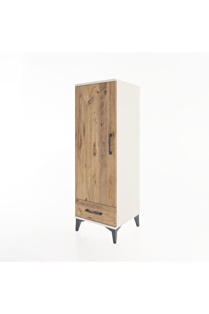 Hyperion Dolap Tek Raflı Tek Çekmeceli Tek Askılı 44x44x134 Aytaşı-Çam