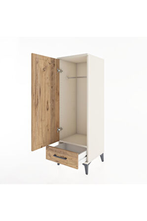 Hyperion Dolap Tek Raflı Tek Çekmeceli Tek Askılı 44x44x134 Aytaşı-Çam