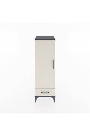 Hyperion Dolap Tek Raflı Tek Çekmeceli Tek Askılı 44x44x134 Antrasit-Aytaşı