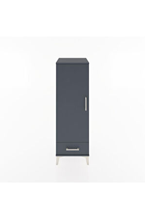 Hyperion Dolap Tek Raflı Tek Çekmeceli Tek Askılı 44x44x134 Antrasit-Antrasit