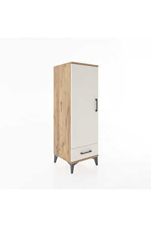 Hyperion Dolap Tek Raflı Tek Çekmeceli Tek Askılı 44x44x134 Çam-Aytaşı
