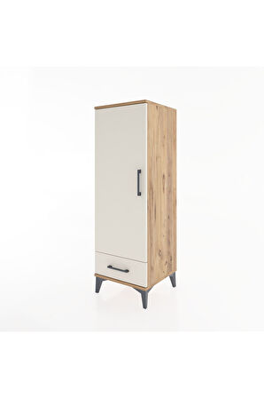 Hyperion Dolap Tek Raflı Tek Çekmeceli Tek Askılı 44x44x134 Çam-Aytaşı