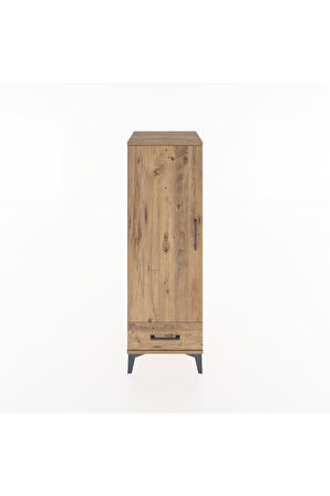 Hyperion Dolap Tek Raflı Tek Çekmeceli Tek Askılı 44x44x134 Çam-Çam