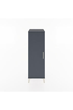 Hyperion Dolap 3 Raflı Tek Kapaklı 44x44x134 Antrasit-Antrasit