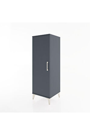 Hyperion Dolap 3 Raflı Tek Kapaklı 44x44x134 Antrasit-Antrasit