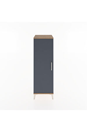 Hyperion Dolap 3 Raflı Tek Kapaklı 44x44x134 Çam-Antrasit