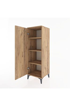 Hyperion Dolap 3 Raflı Tek Kapaklı 44x44x134 Çam-Çam