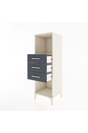 Hyperion Dolap Tek Raflı 3 Çekmeceli 44x44x134 Aytaşı-Antrasit
