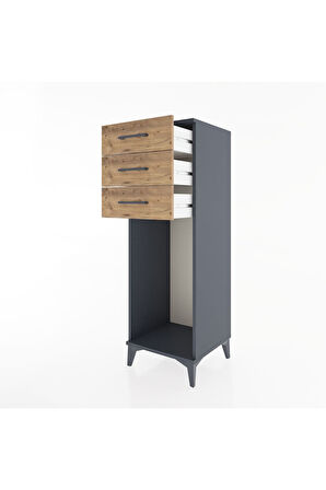 Hyperion Dolap 3 Çekmeceli 44x44x134 Antrasit-Çam