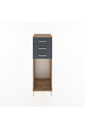 Hyperion Dolap 3 Çekmeceli 44x44x134 Çam-Antrasit