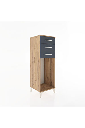 Hyperion Dolap 3 Çekmeceli 44x44x134 Çam-Antrasit