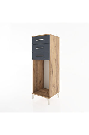 Hyperion Dolap 3 Çekmeceli 44x44x134 Çam-Antrasit