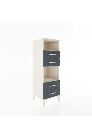 Hyperion Dolap 2 Raflı 4 Çekmeceli 44x44x134 Aytaşı-Antrasit