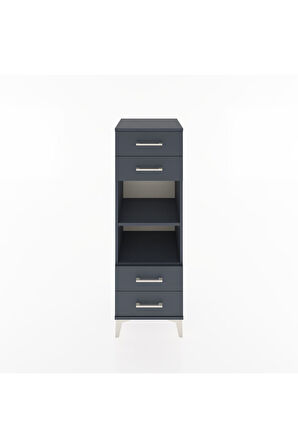 Hyperion Dolap 2 Raflı 4 Çekmeceli 44x44x134 Antrasit-Antrasit