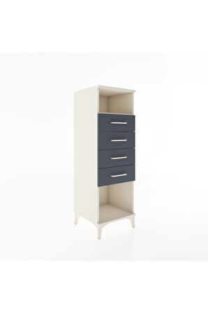 Hyperion Dolap Tek Raflı 4 Çekmeceli 44x44x134 Aytaşı-Antrasit