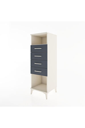 Hyperion Dolap Tek Raflı 4 Çekmeceli 44x44x134 Aytaşı-Antrasit