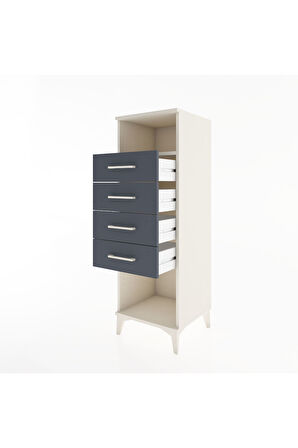 Hyperion Dolap Tek Raflı 4 Çekmeceli 44x44x134 Aytaşı-Antrasit