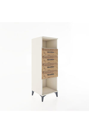 Hyperion Dolap Tek Raflı 4 Çekmeceli 44x44x134 Aytaşı-Çam