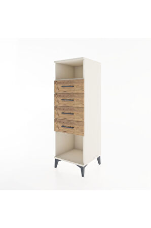 Hyperion Dolap Tek Raflı 4 Çekmeceli 44x44x134 Aytaşı-Çam
