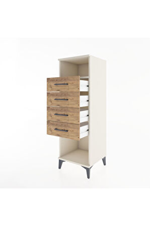 Hyperion Dolap Tek Raflı 4 Çekmeceli 44x44x134 Aytaşı-Çam