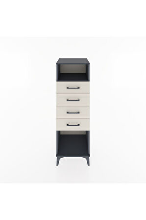 Hyperion Dolap Tek Raflı 4 Çekmeceli 44x44x134 Antrasit-Aytaşı