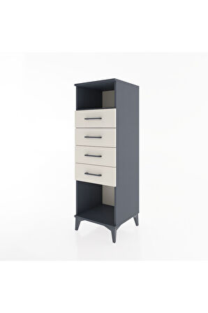 Hyperion Dolap Tek Raflı 4 Çekmeceli 44x44x134 Antrasit-Aytaşı
