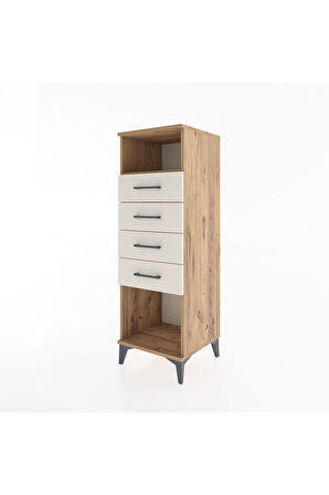Hyperion Dolap Tek Raflı 4 Çekmeceli 44x44x134 Çam-Aytaşı