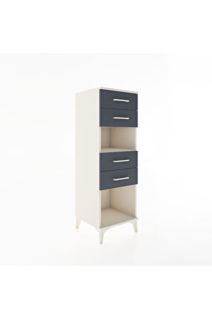 Hyperion Dolap Tek Raflı 4 Çekmeceli 44x44x134 Aytaşı-Antrasit