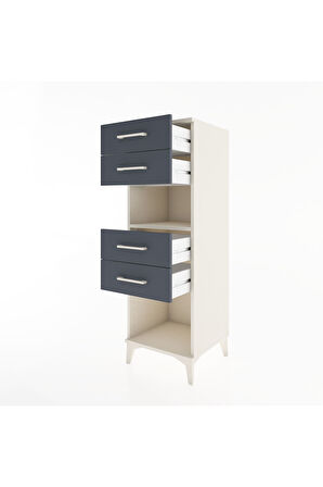 Hyperion Dolap Tek Raflı 4 Çekmeceli 44x44x134 Aytaşı-Antrasit