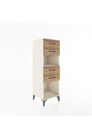 Hyperion Dolap Tek Raflı 4 Çekmeceli 44x44x134 Aytaşı-Çam