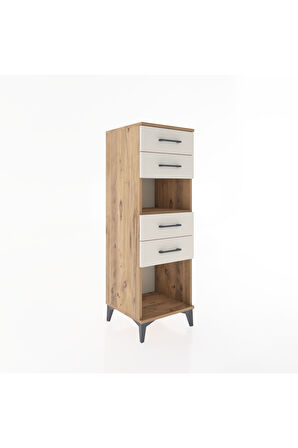 Hyperion Dolap Tek Raflı 4 Çekmeceli 44x44x134 Çam-Aytaşı