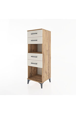 Hyperion Dolap Tek Raflı 4 Çekmeceli 44x44x134 Çam-Aytaşı