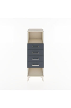 Hyperion Dolap Tek Raflı 4 Çekmeceli 44x44x134 Aytaşı-Antrasit