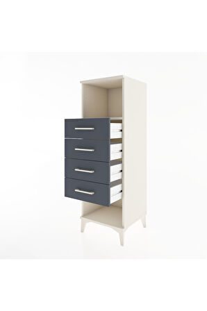 Hyperion Dolap Tek Raflı 4 Çekmeceli 44x44x134 Aytaşı-Antrasit