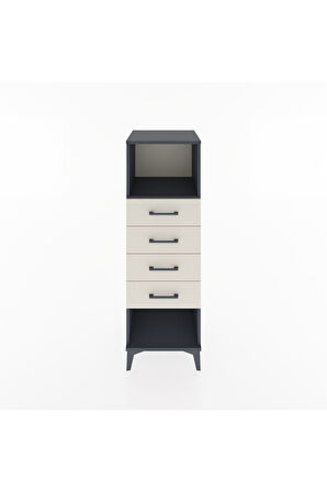 Hyperion Dolap Tek Raflı 4 Çekmeceli 44x44x134 Antrasit-Aytaşı