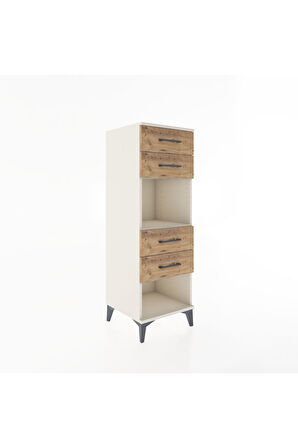 Hyperion Dolap Tek Raflı 4 Çekmeceli 44x44x134 Aytaşı-Çam