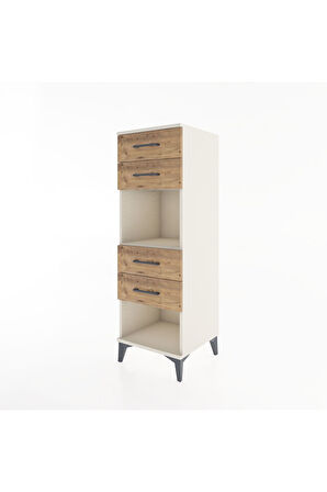 Hyperion Dolap Tek Raflı 4 Çekmeceli 44x44x134 Aytaşı-Çam