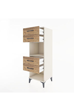 Hyperion Dolap Tek Raflı 4 Çekmeceli 44x44x134 Aytaşı-Çam