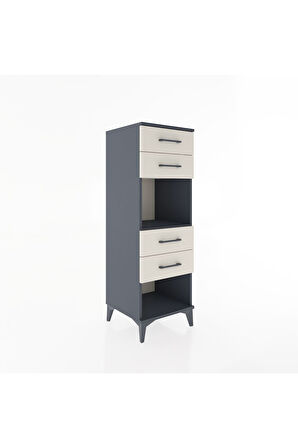 Hyperion Dolap Tek Raflı 4 Çekmeceli 44x44x134 Antrasit-Aytaşı