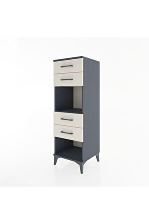 Hyperion Dolap Tek Raflı 4 Çekmeceli 44x44x134 Antrasit-Aytaşı