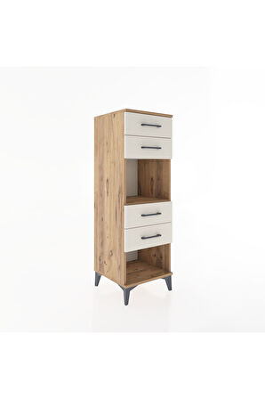 Hyperion Dolap Tek Raflı 4 Çekmeceli 44x44x134 Çam-Aytaşı