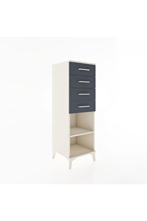 Hyperion Dolap Tek Raflı 4 Çekmeceli 44x44x134 Aytaşı-Antrasit