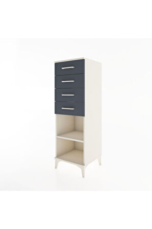Hyperion Dolap Tek Raflı 4 Çekmeceli 44x44x134 Aytaşı-Antrasit
