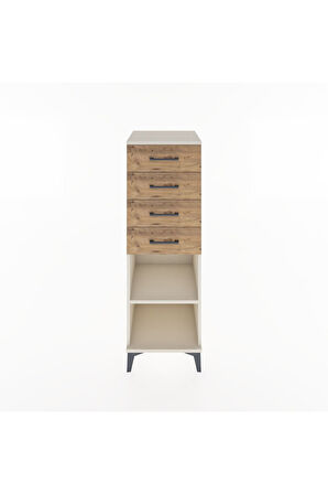 Hyperion Dolap Tek Raflı 4 Çekmeceli 44x44x134 Aytaşı-Çam