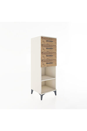 Hyperion Dolap Tek Raflı 4 Çekmeceli 44x44x134 Aytaşı-Çam