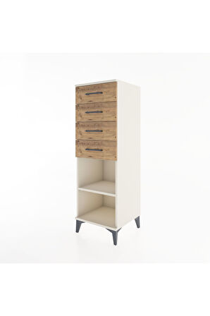 Hyperion Dolap Tek Raflı 4 Çekmeceli 44x44x134 Aytaşı-Çam